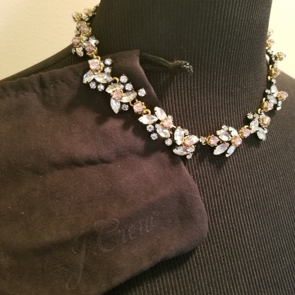 NWOT J. Crew Crystal Floral Necklace